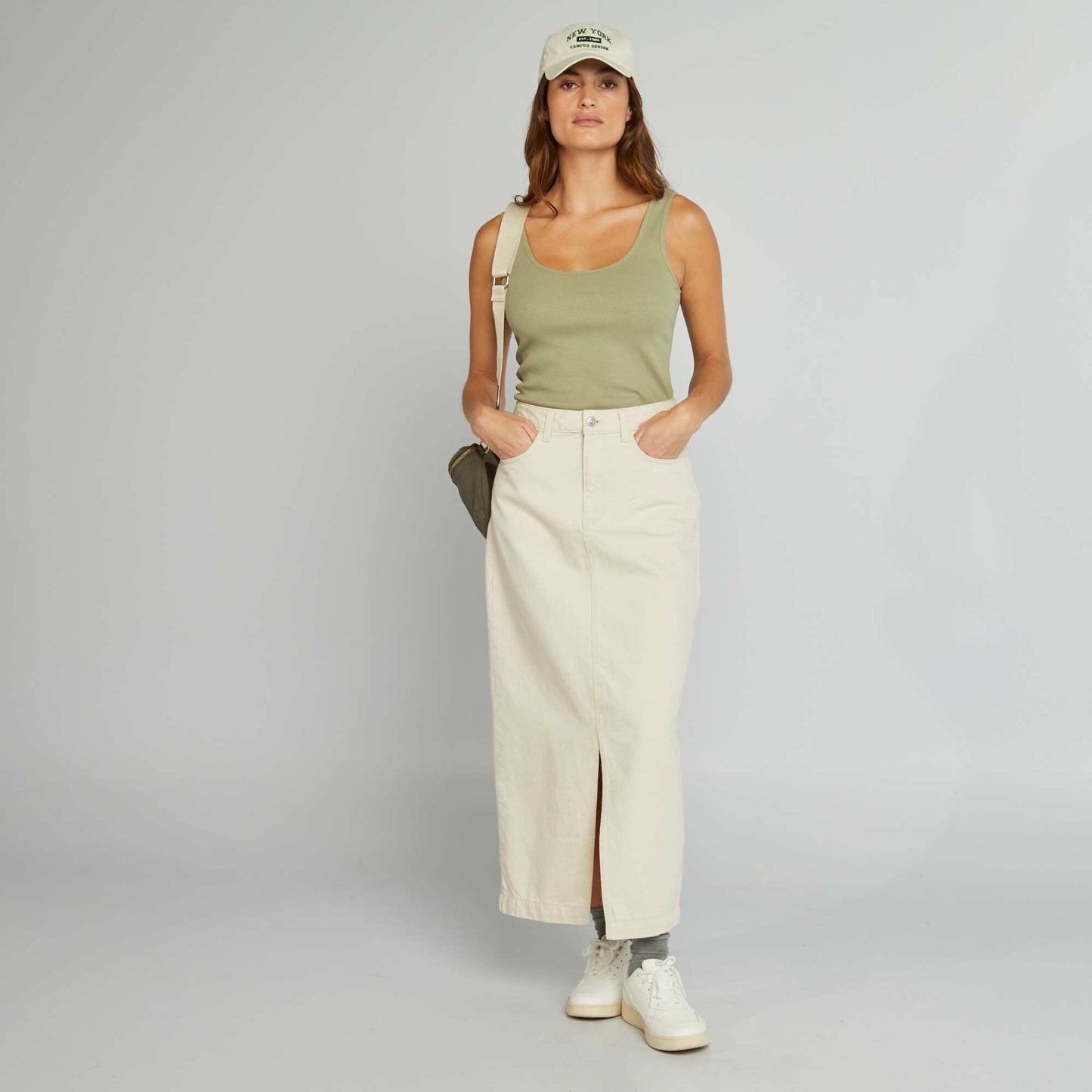 Débardeur uni à col dégagé Vert