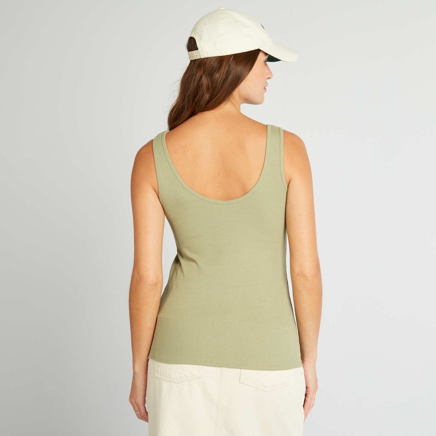 Débardeur uni à col dégagé Vert
