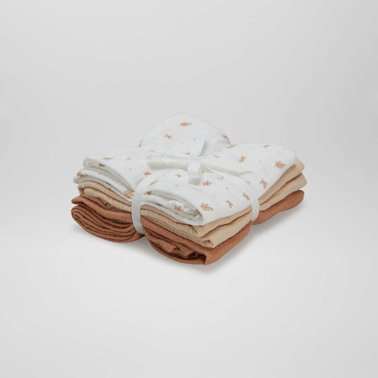 Lot de 3 langes en coton Beige