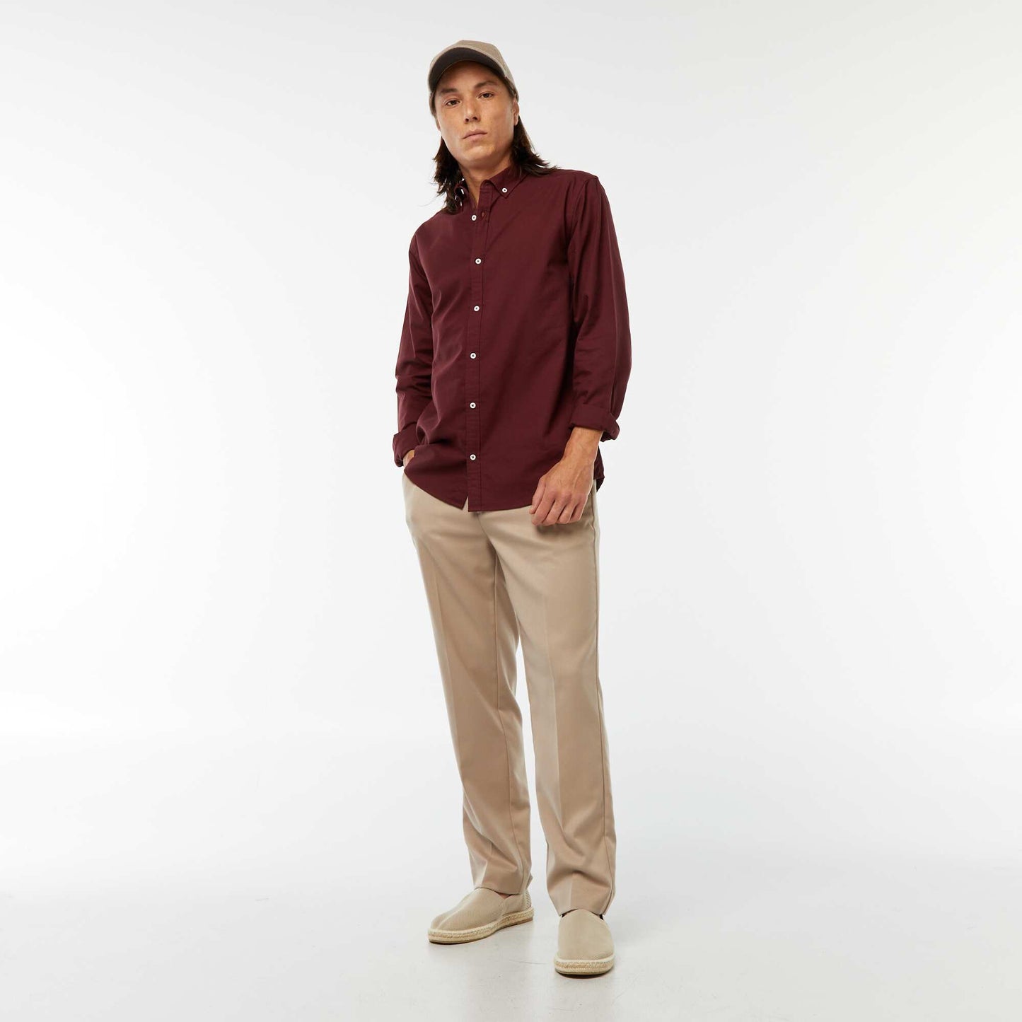 Chemise oxford regular fit ROUGE