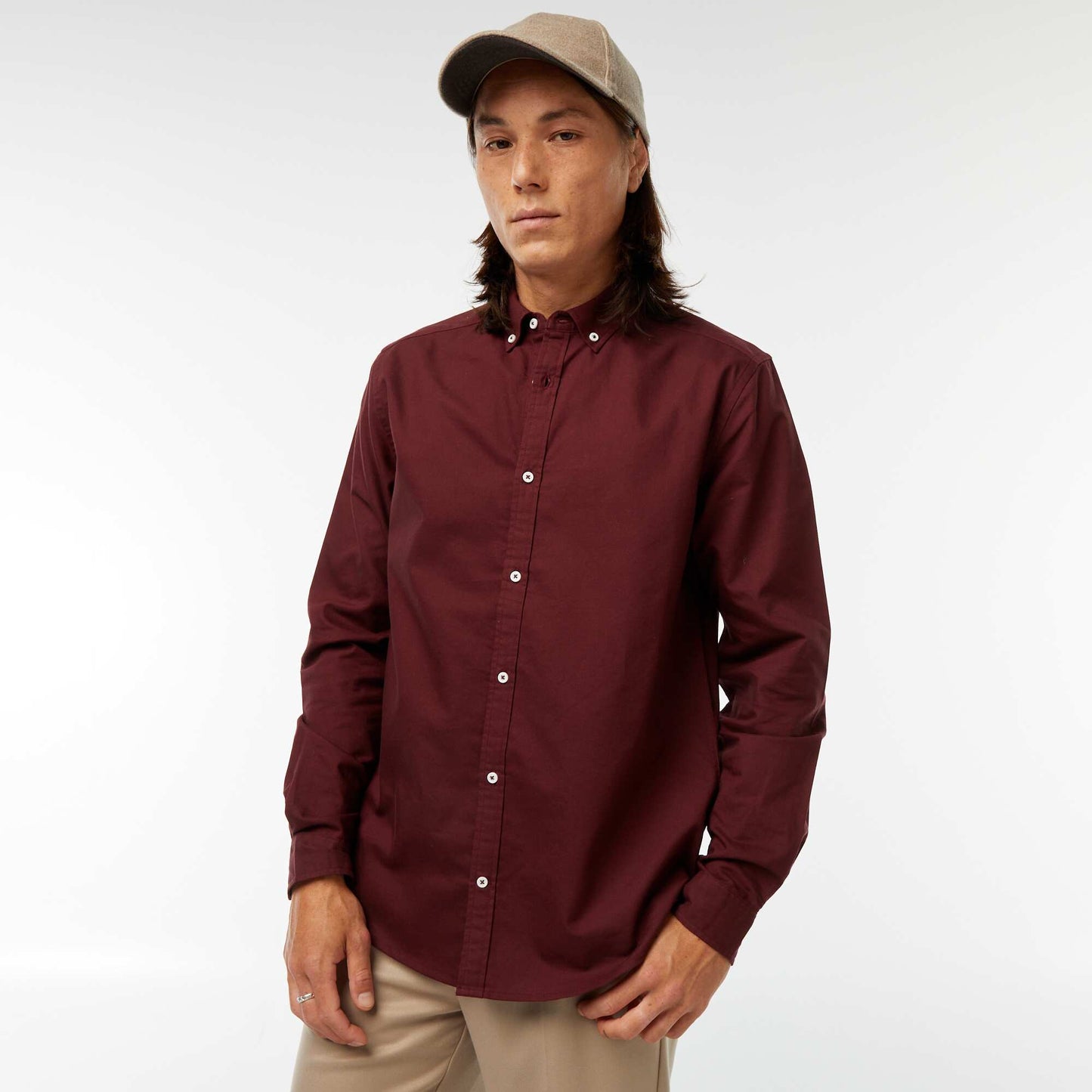 Chemise oxford regular fit ROUGE
