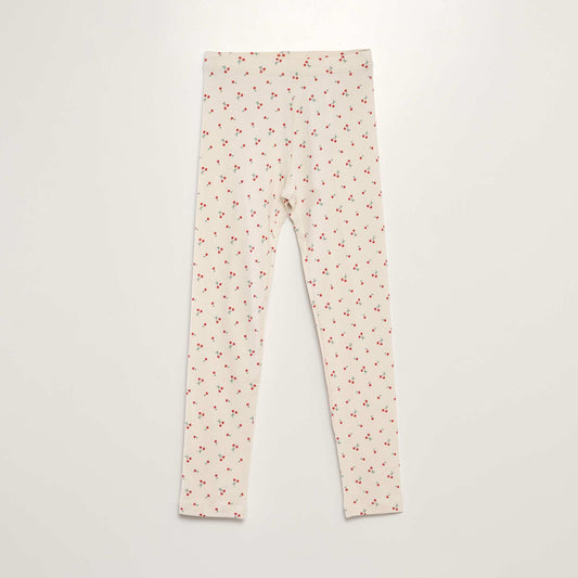 Legging long imprimé Blanc cerise