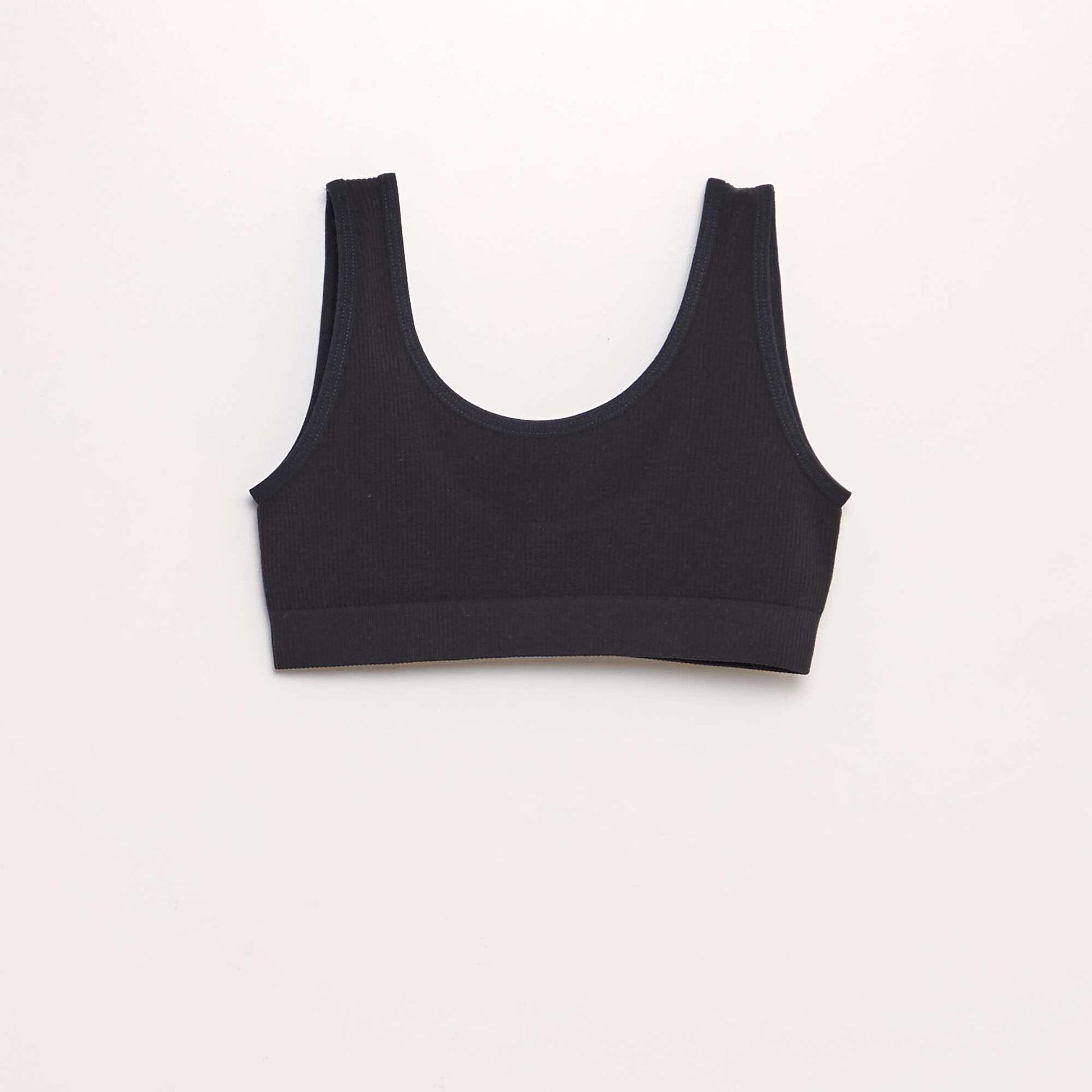 Lot de 2 brassières en maille côtelée NOIR/BLANC