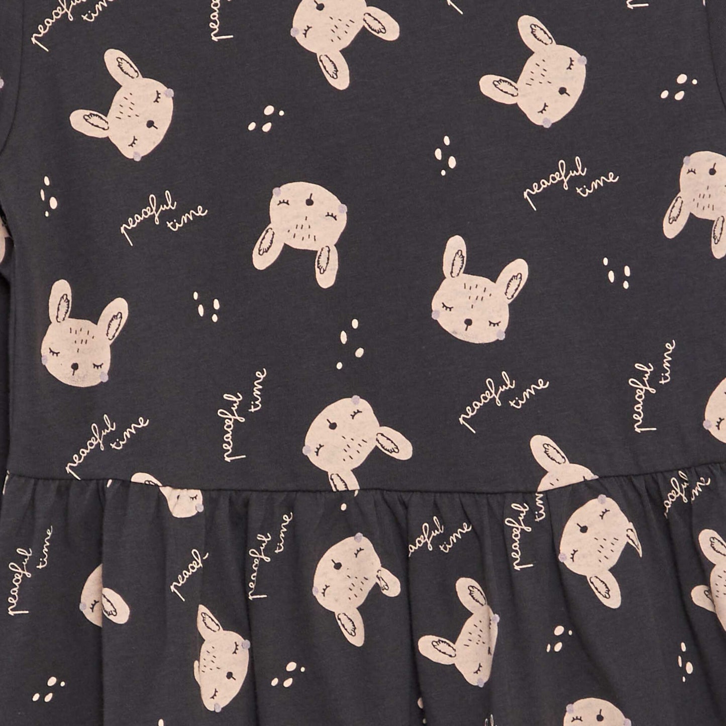 Robe en jersey avec imprimé fantaisie Gris foncé 'lapin'