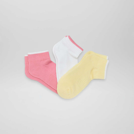 Chaussettes courtes de sport Jaune/rose/blanc