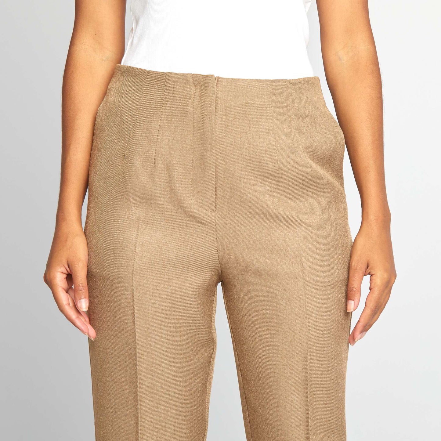 Pantalon cigarette taille haute VERT