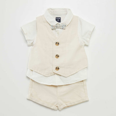 Ensemble de costume - 4 pièces BLANC/BEIGE