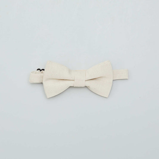 Nœud papillon en lin mélanger BEIGE