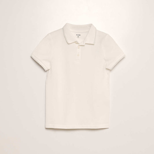 Polo en coton piqué BLANC