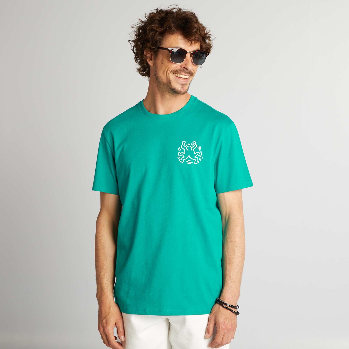 T-shirt imprimé 'Keith Haring' vert