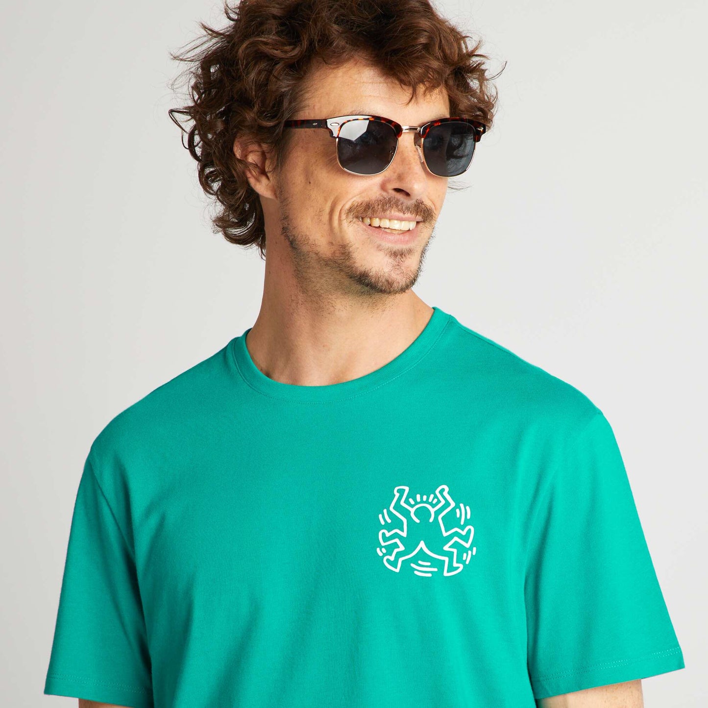 T-shirt imprimé 'Keith Haring' vert