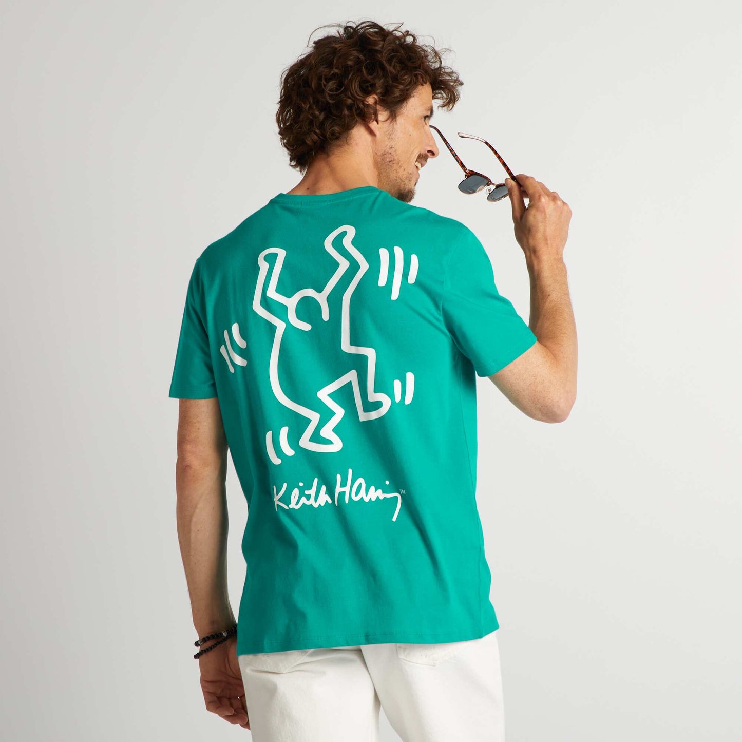 T-shirt imprimé 'Keith Haring' vert