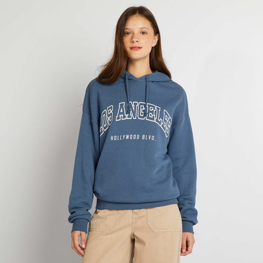Sweat à capuche style US BLEU
