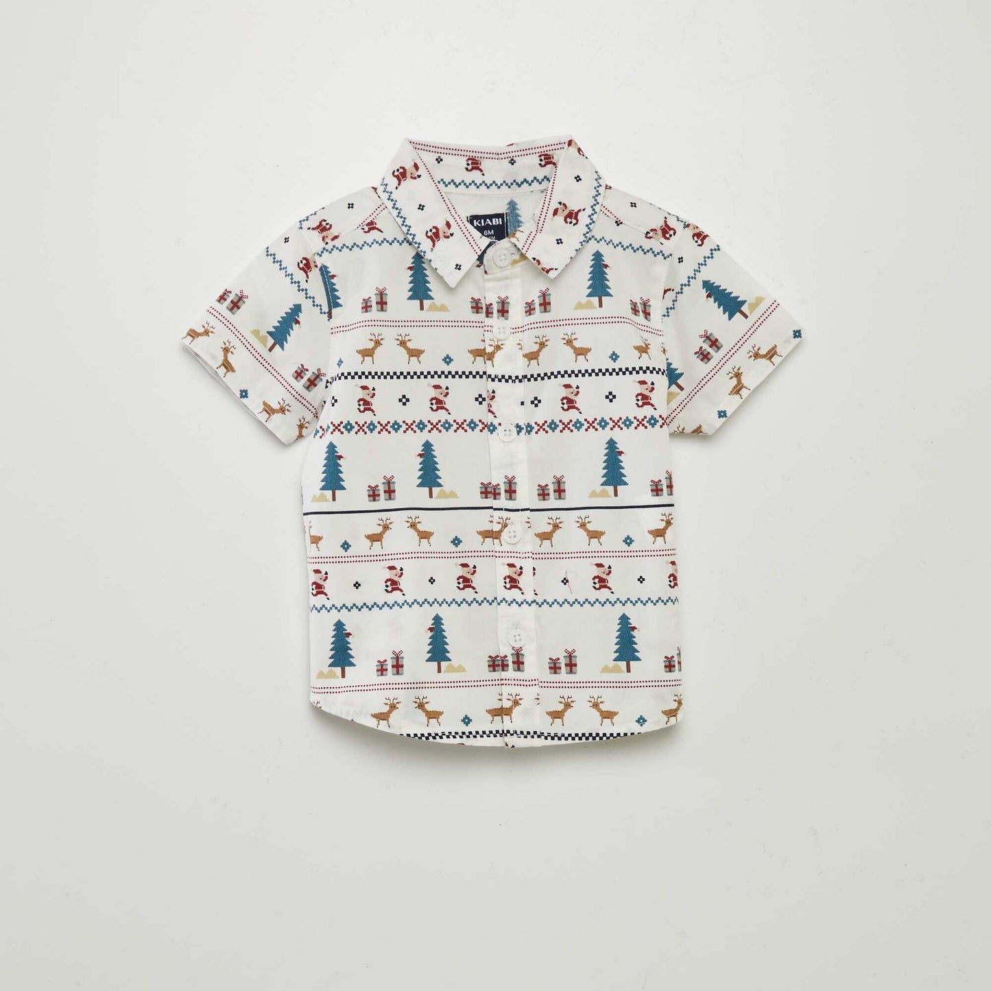 Chemise de Noël en popeline Blanc