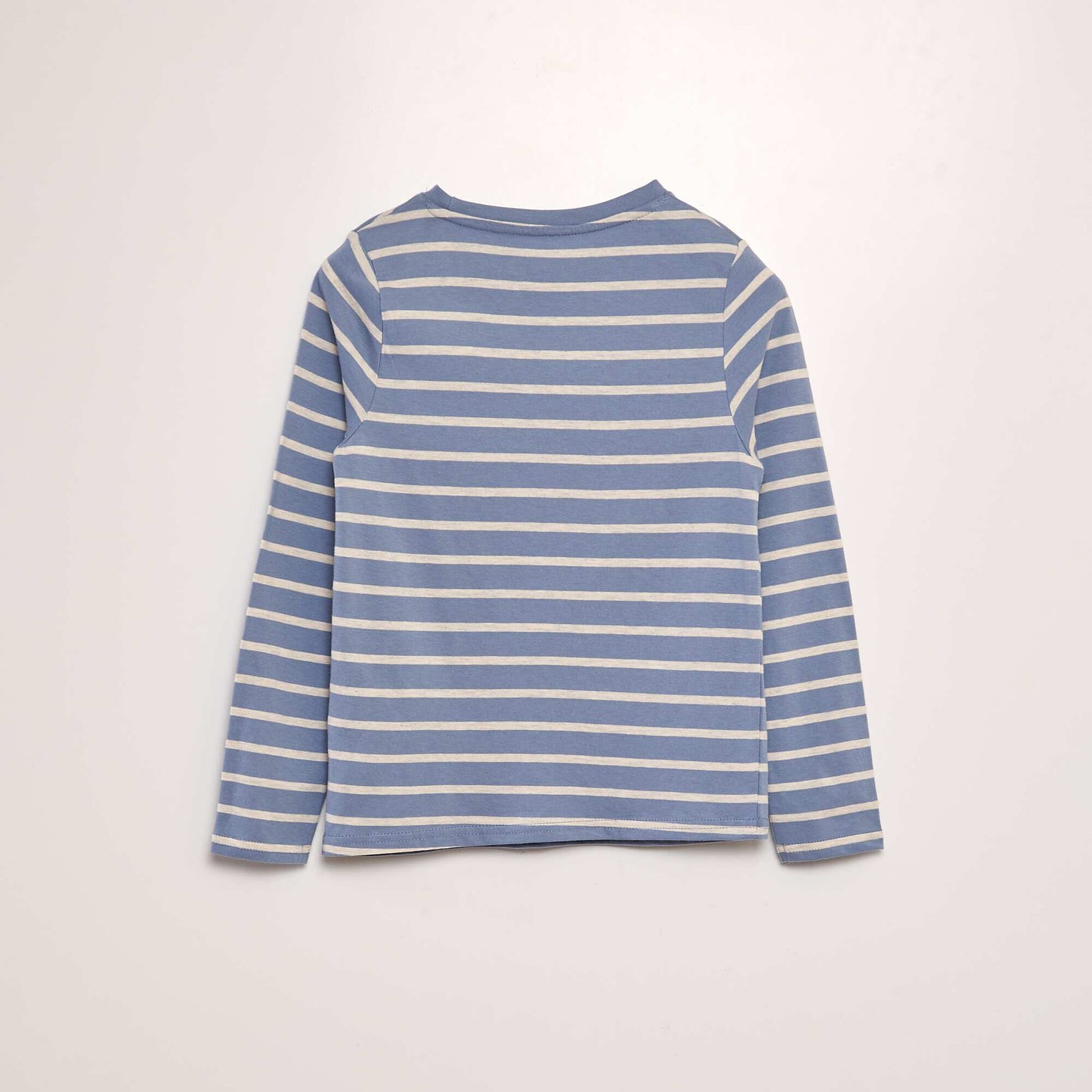T-shirt en coton à rayures BLEU
