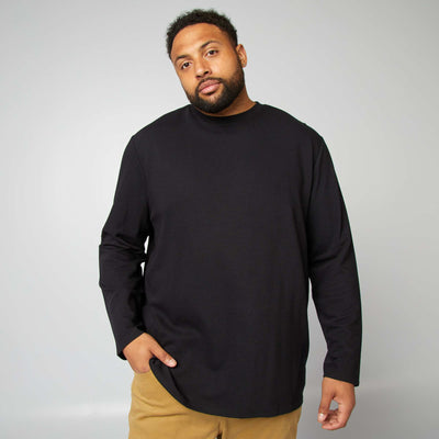 T-shirt épais en maille ottoman uni NOIR