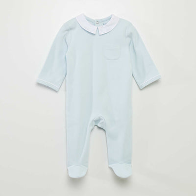 Dors bien léger avec col contrastant Bleu