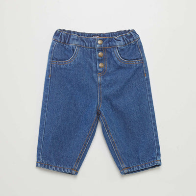 Pantalon denim avec boutons BLEU