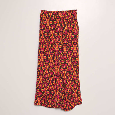 Pantalon matière crêpée ROUGE