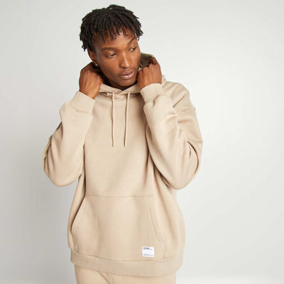 Sweat en molleton à capuche BEIGE