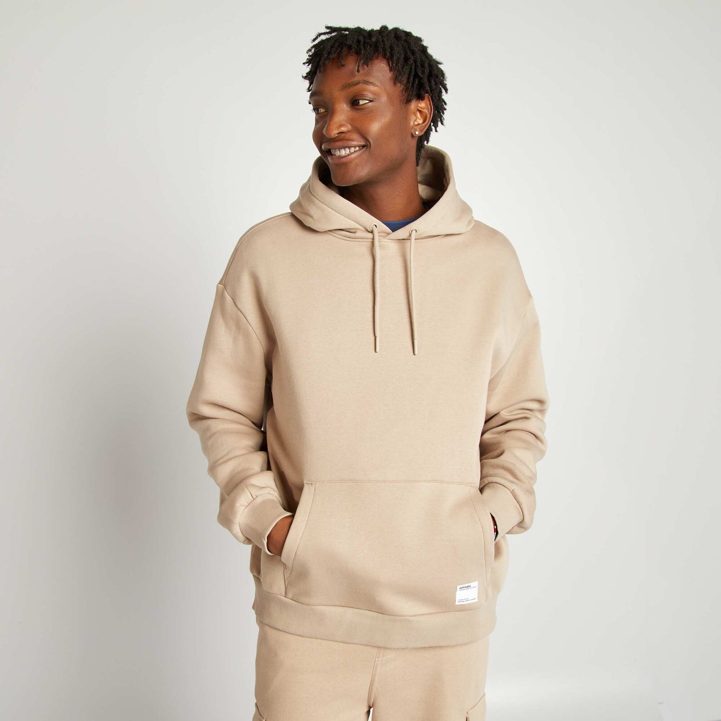 Sweat en molleton à capuche BEIGE