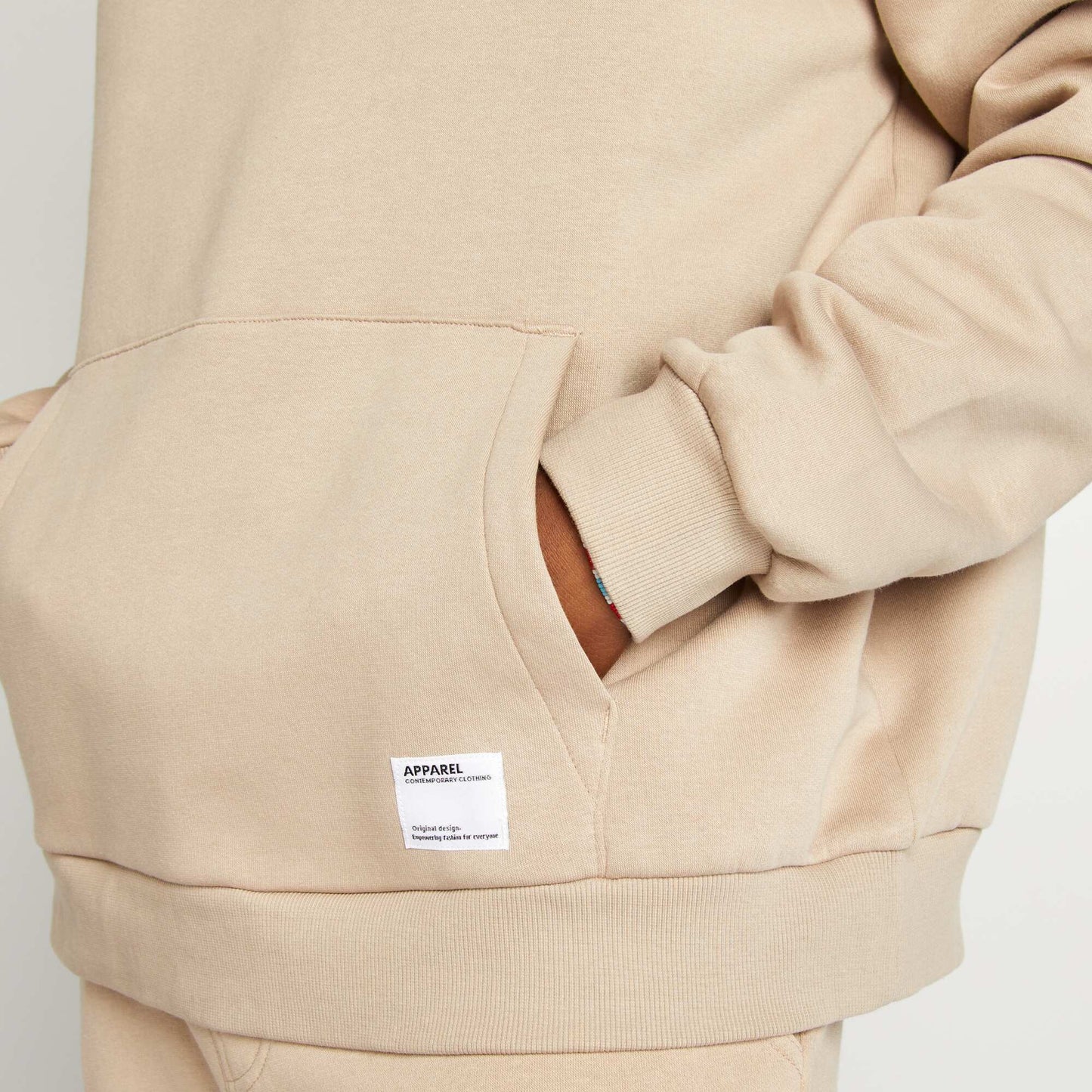 Sweat en molleton à capuche BEIGE