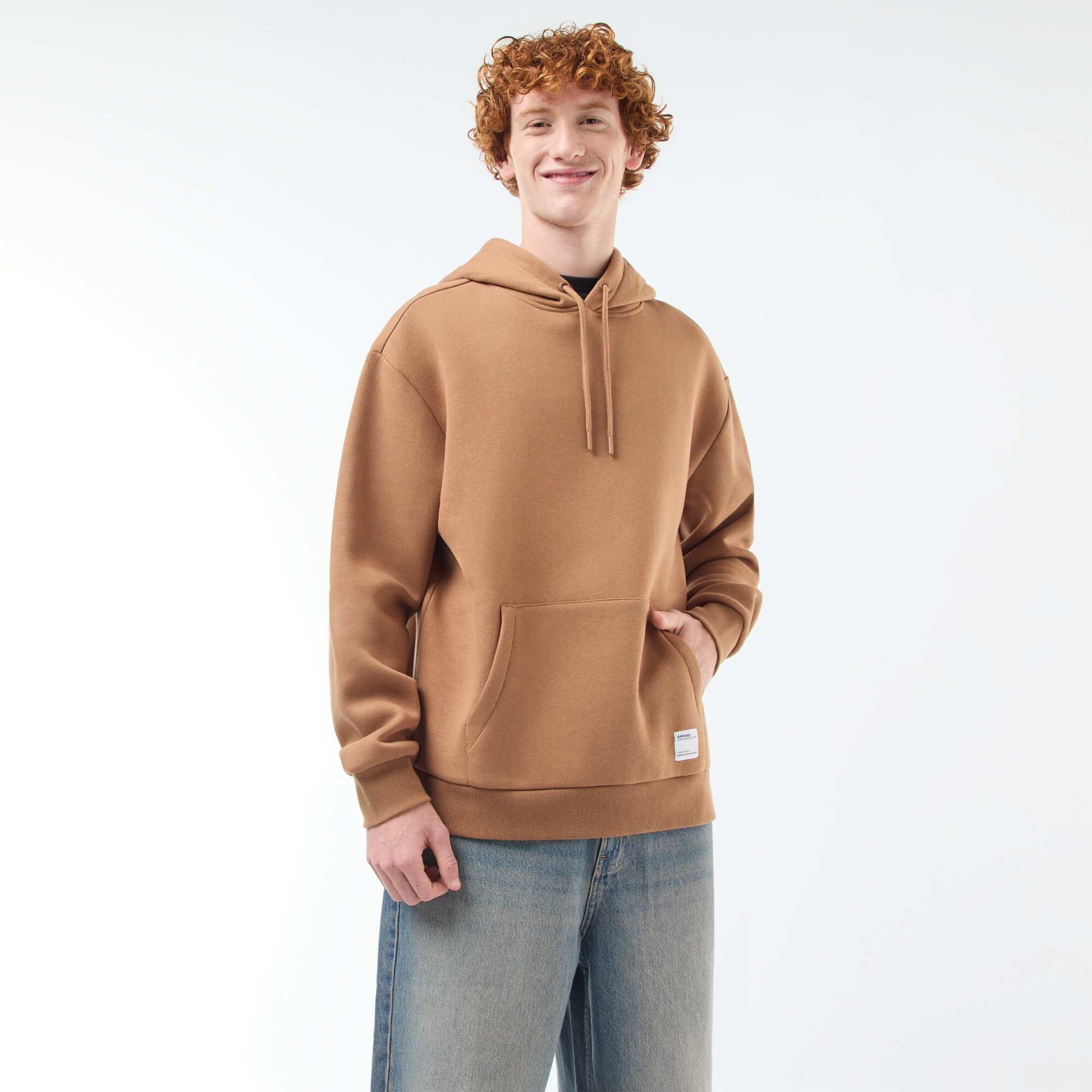 Sweat en molleton à capuche BEIGE