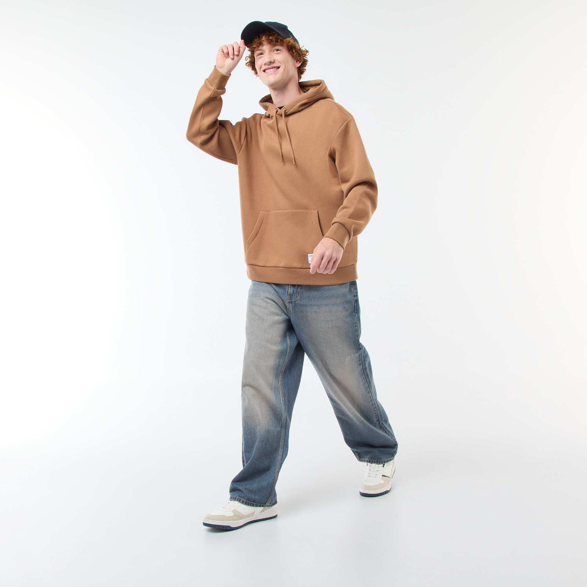 Sweat en molleton à capuche BEIGE