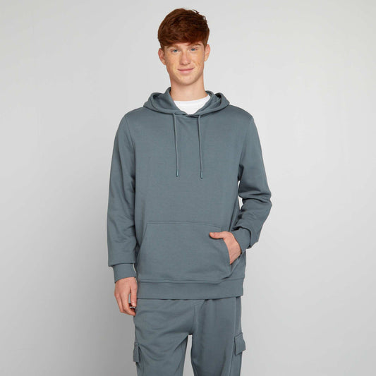 Sweat à capuche en molleton léger BLEU