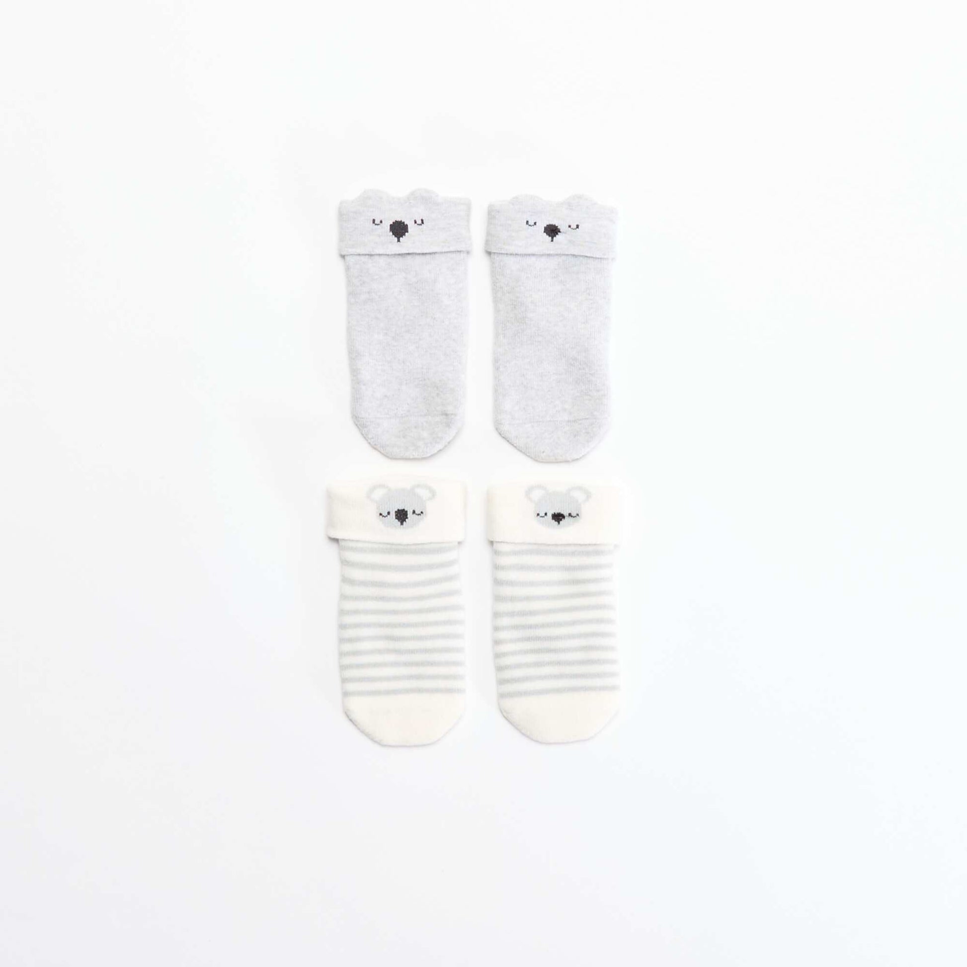 Lot de 2 paires de chaussettes naissance GRIS