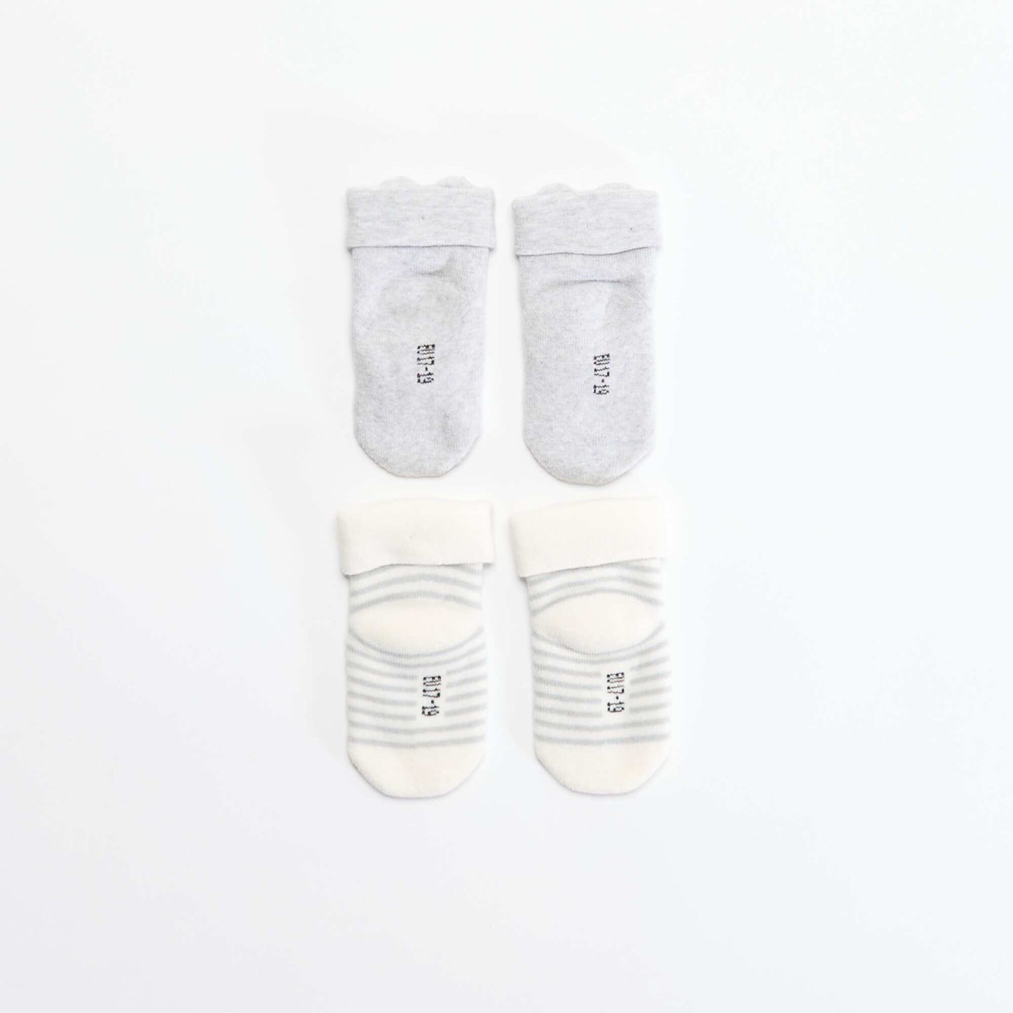 Lot de 2 paires de chaussettes naissance GRIS