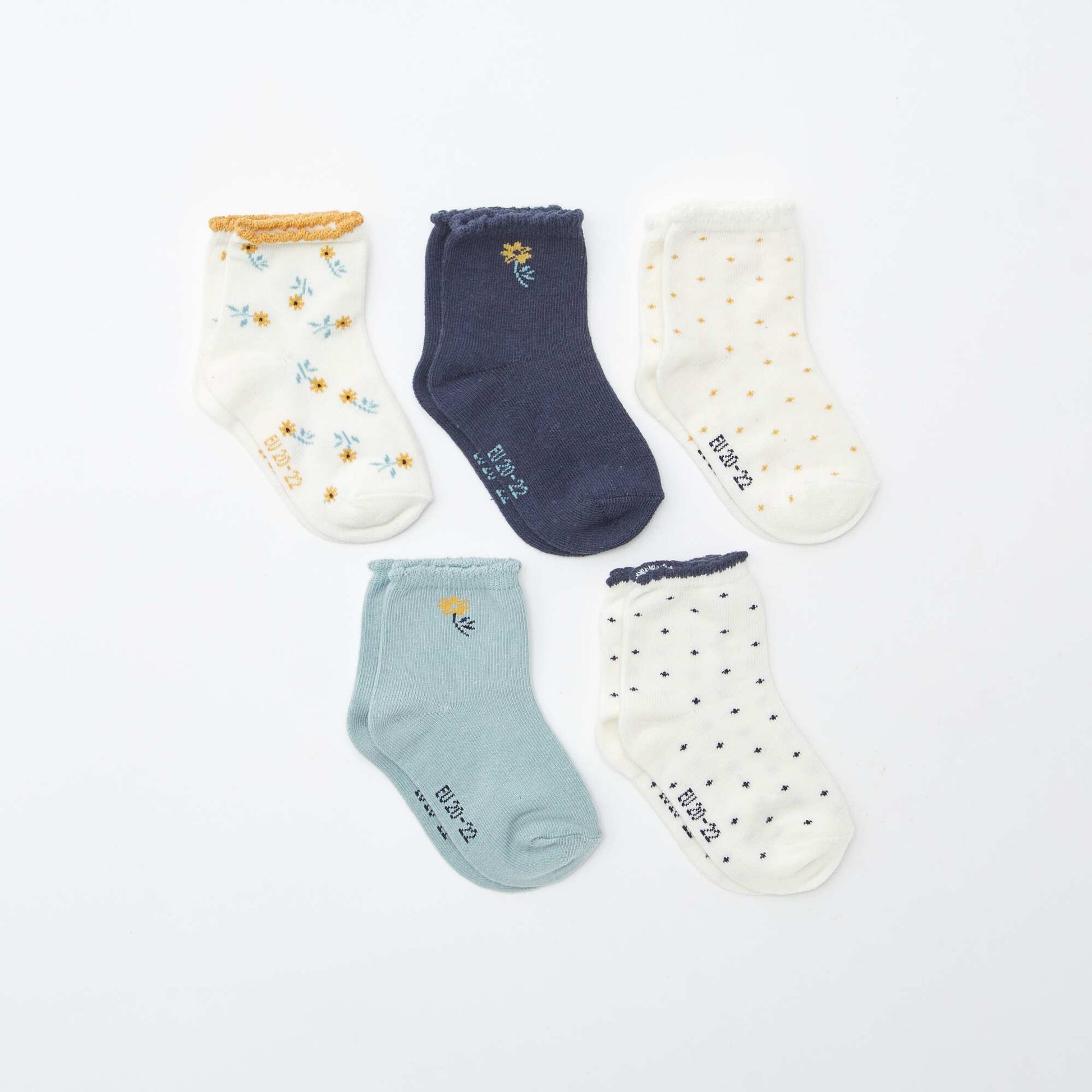 Lot de 5 paires de chaussettes en maille stretch BEIGE