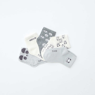 Lot de 5 paires de chaussettes en maille stretch GRIS/BLANC