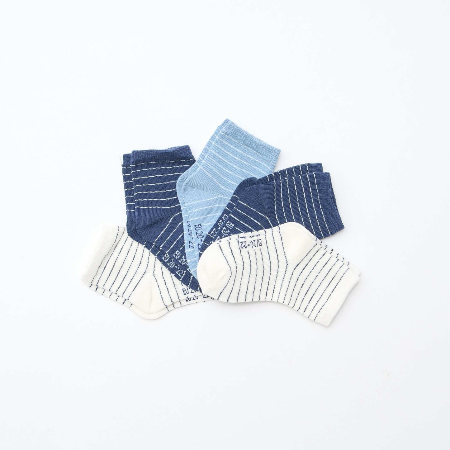 Lot de 5 paires de chaussettes en maille stretch BLEU/BLANC