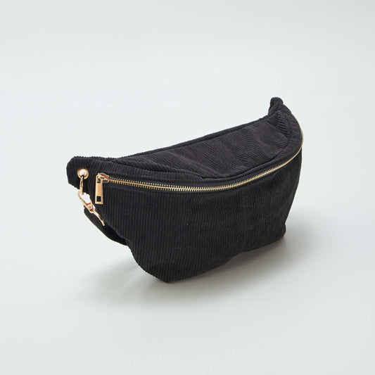 Sac banane en velours côtelé NOIR