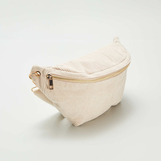 Sac banane en velours côtelé BEIGE