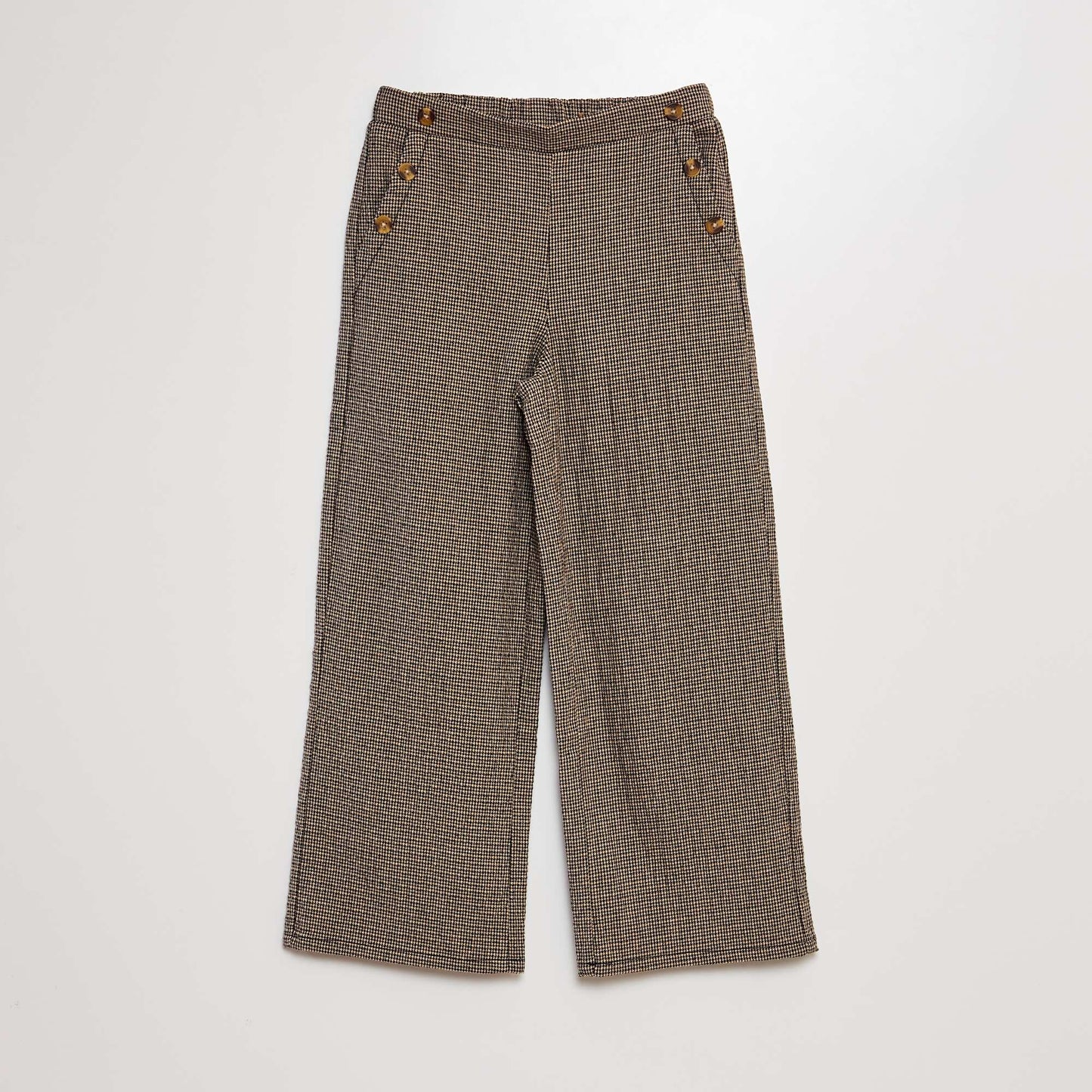 Pantalon wide leg motif pied-de-puce NOIR