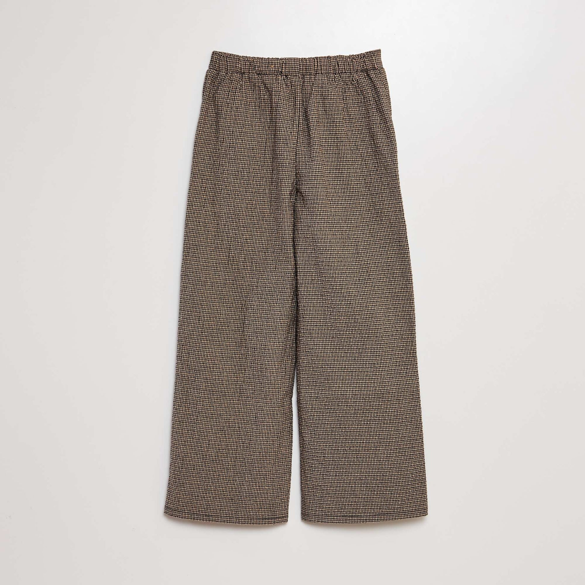 Pantalon wide leg motif pied-de-puce NOIR