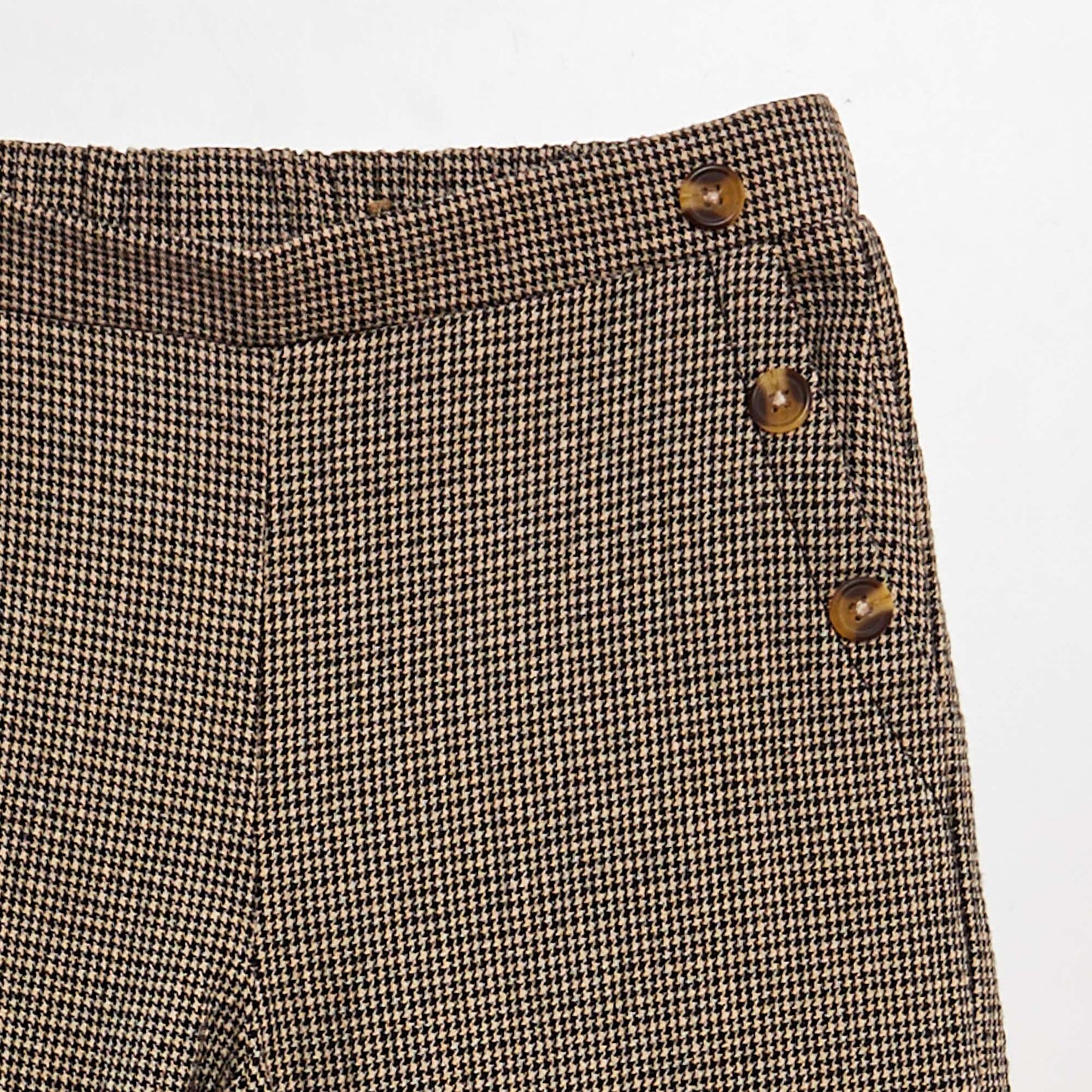 Pantalon wide leg motif pied-de-puce NOIR