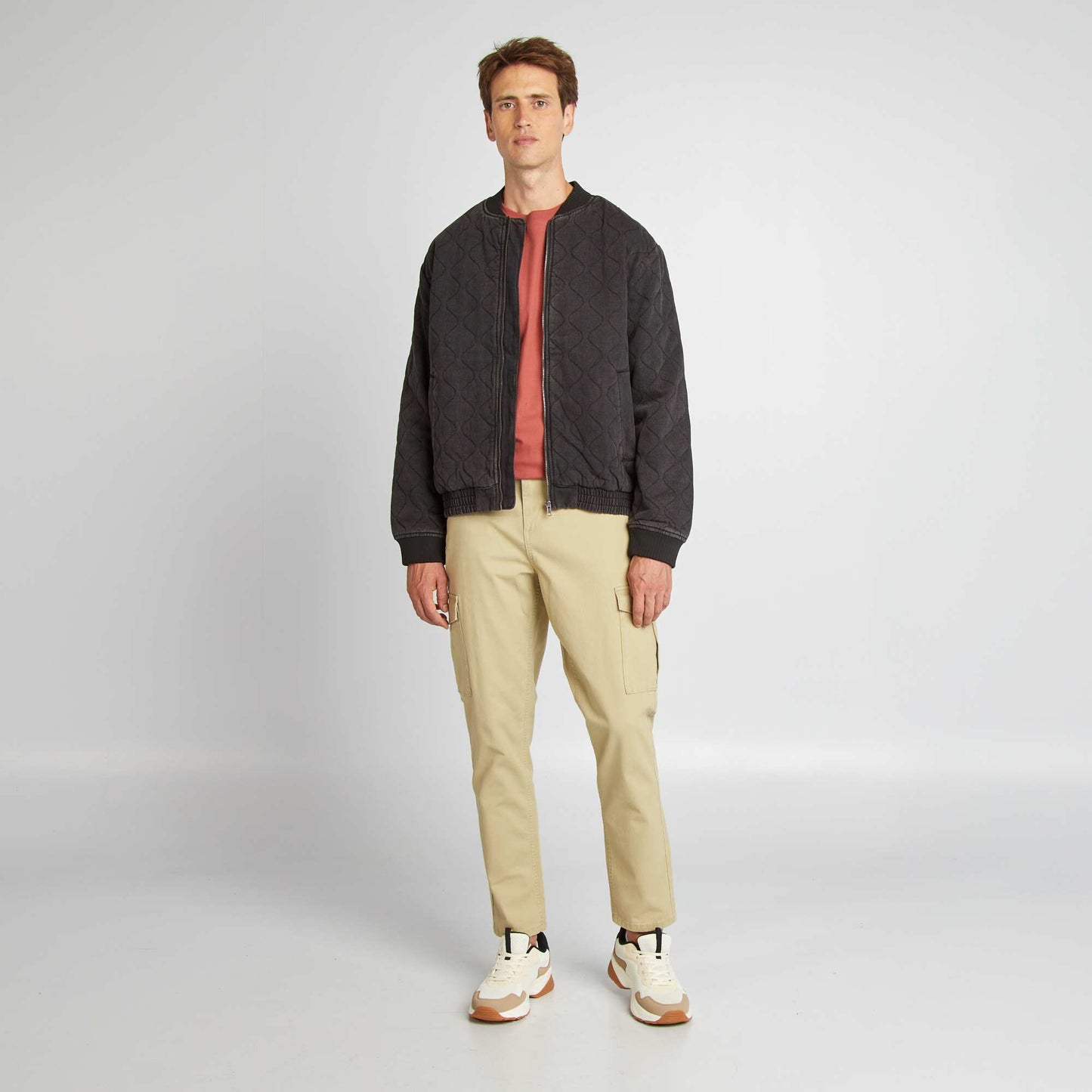 Veste aviateur matelassée GRIS FONCé