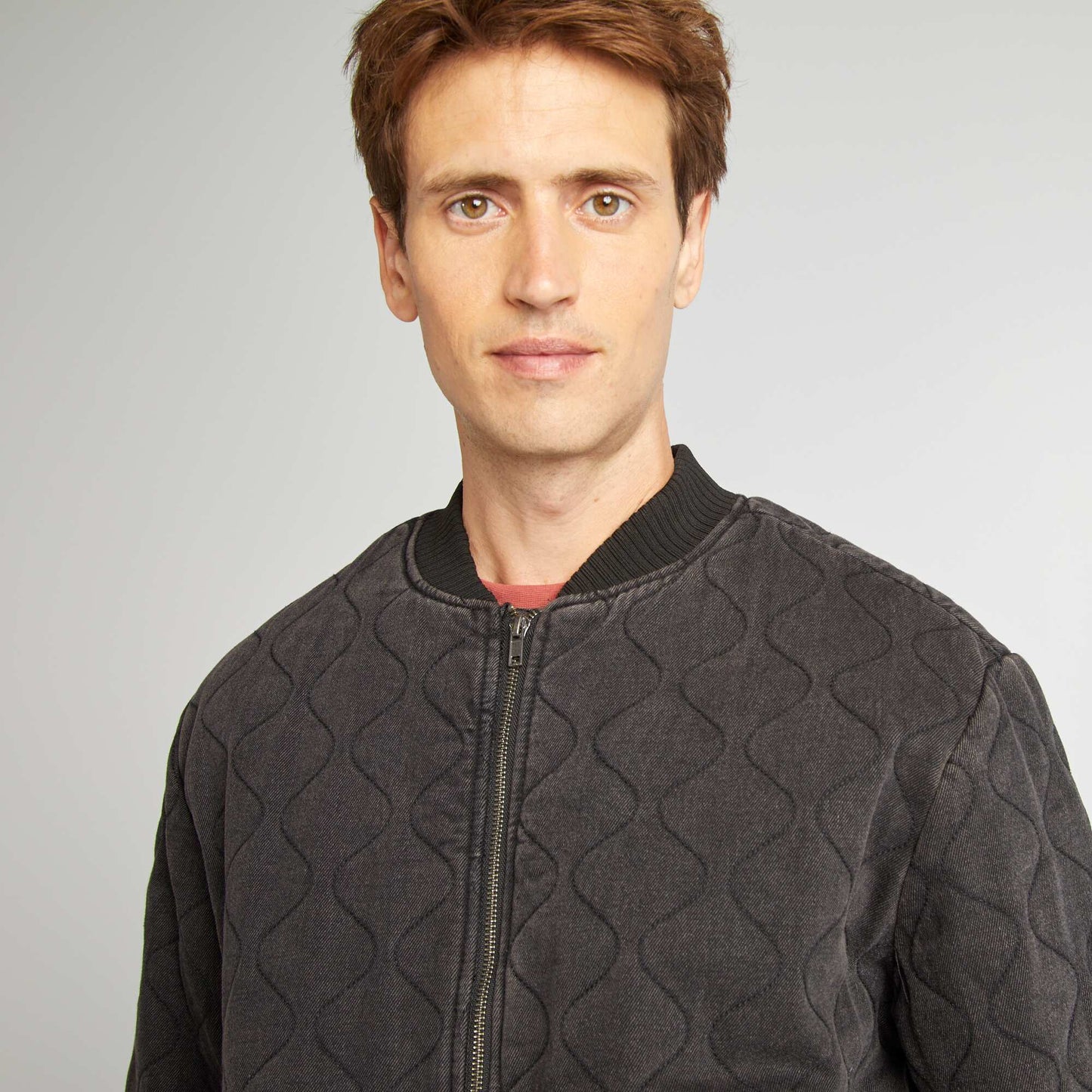 Veste aviateur matelassée GRIS FONCé