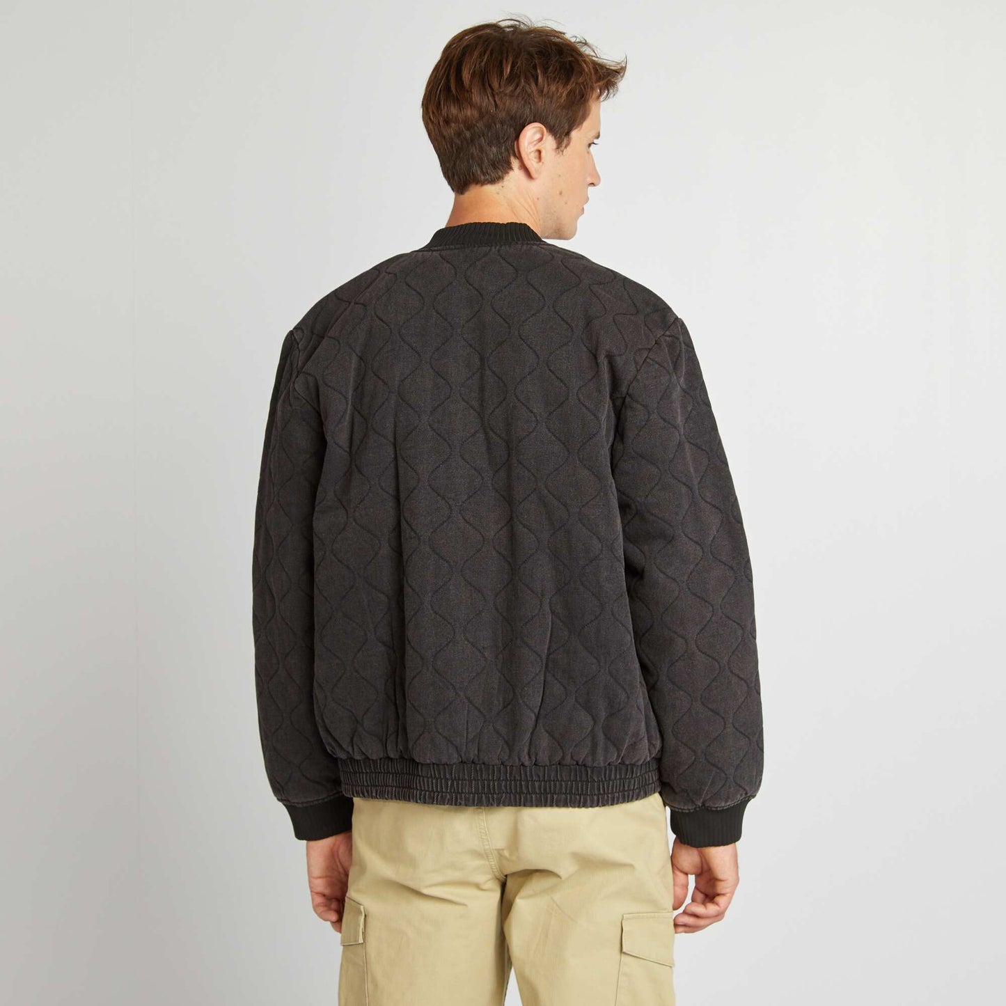 Veste aviateur matelassée GRIS FONCé