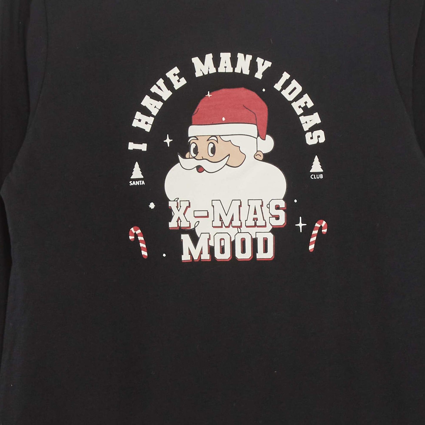 T-shirt imprimé manches longues NOIR
