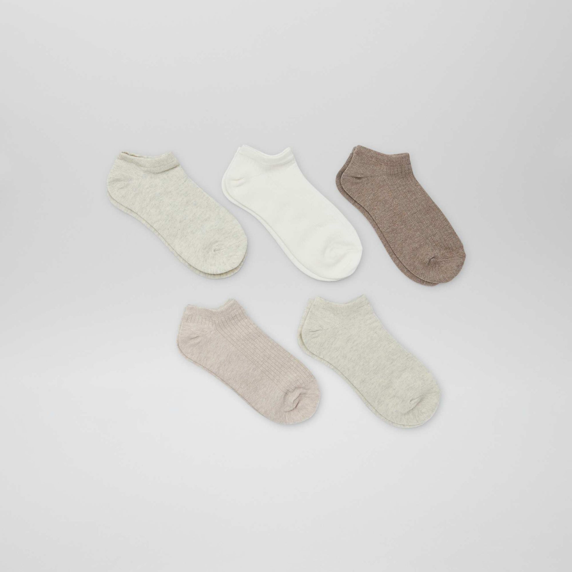 Lot de 5 paires invisibles BEIGE/TAUPE