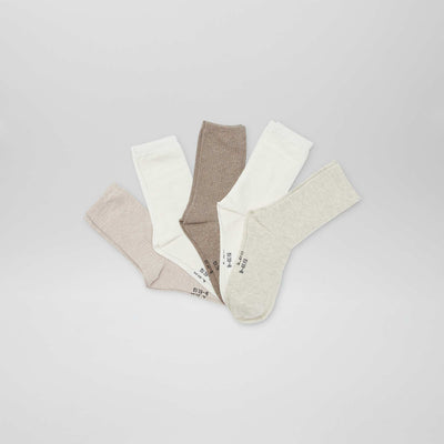 Lot de 5 paires de chaussettes BEIGE/BLANC