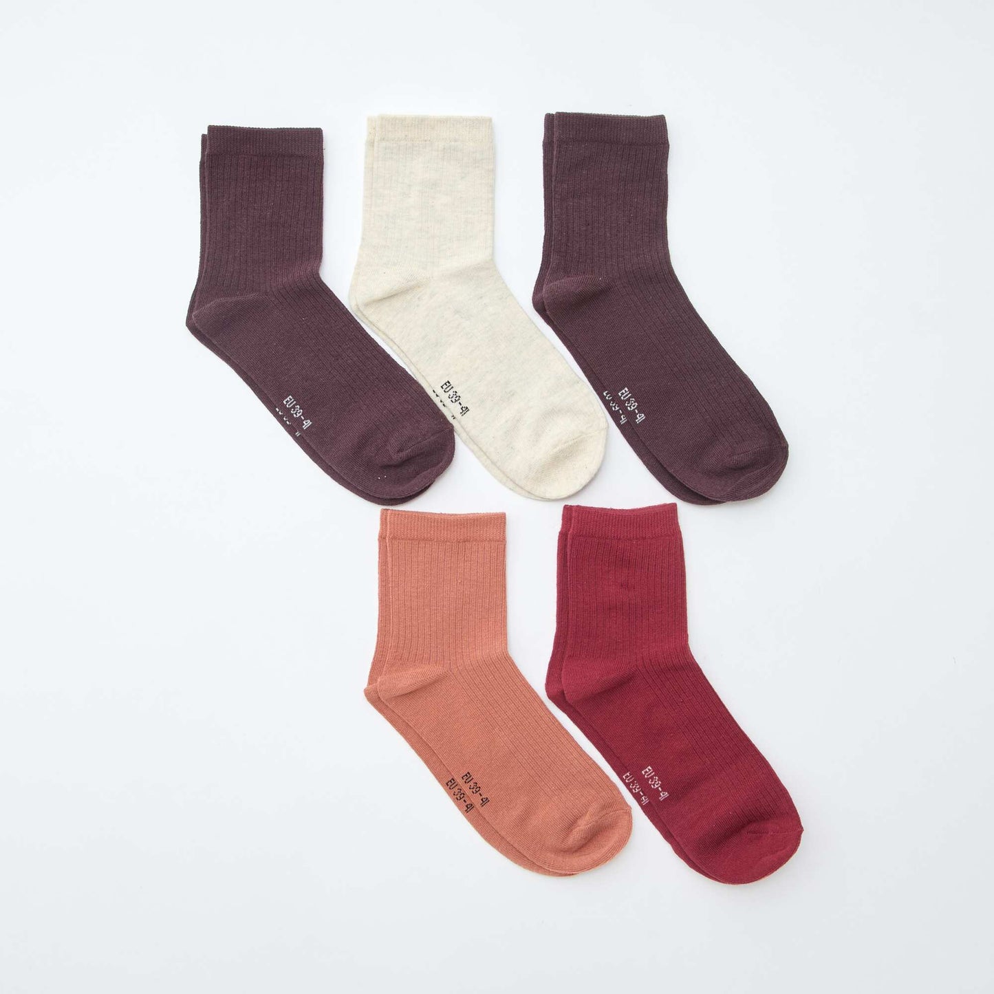 Lot de 5 paires de chaussettes ROUGE