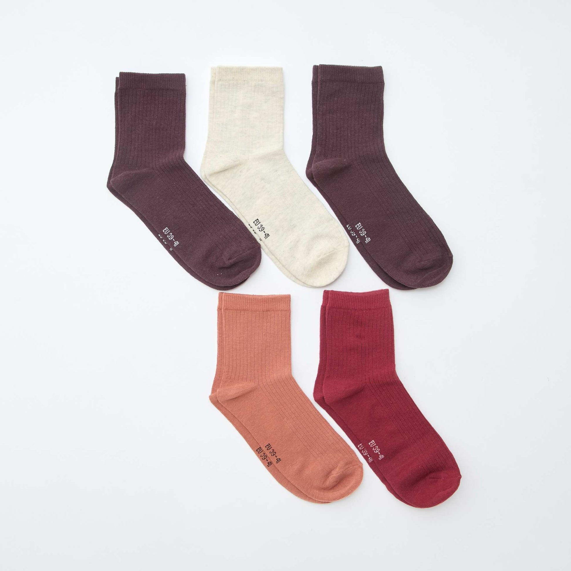 Lot de 5 paires de chaussettes ROUGE