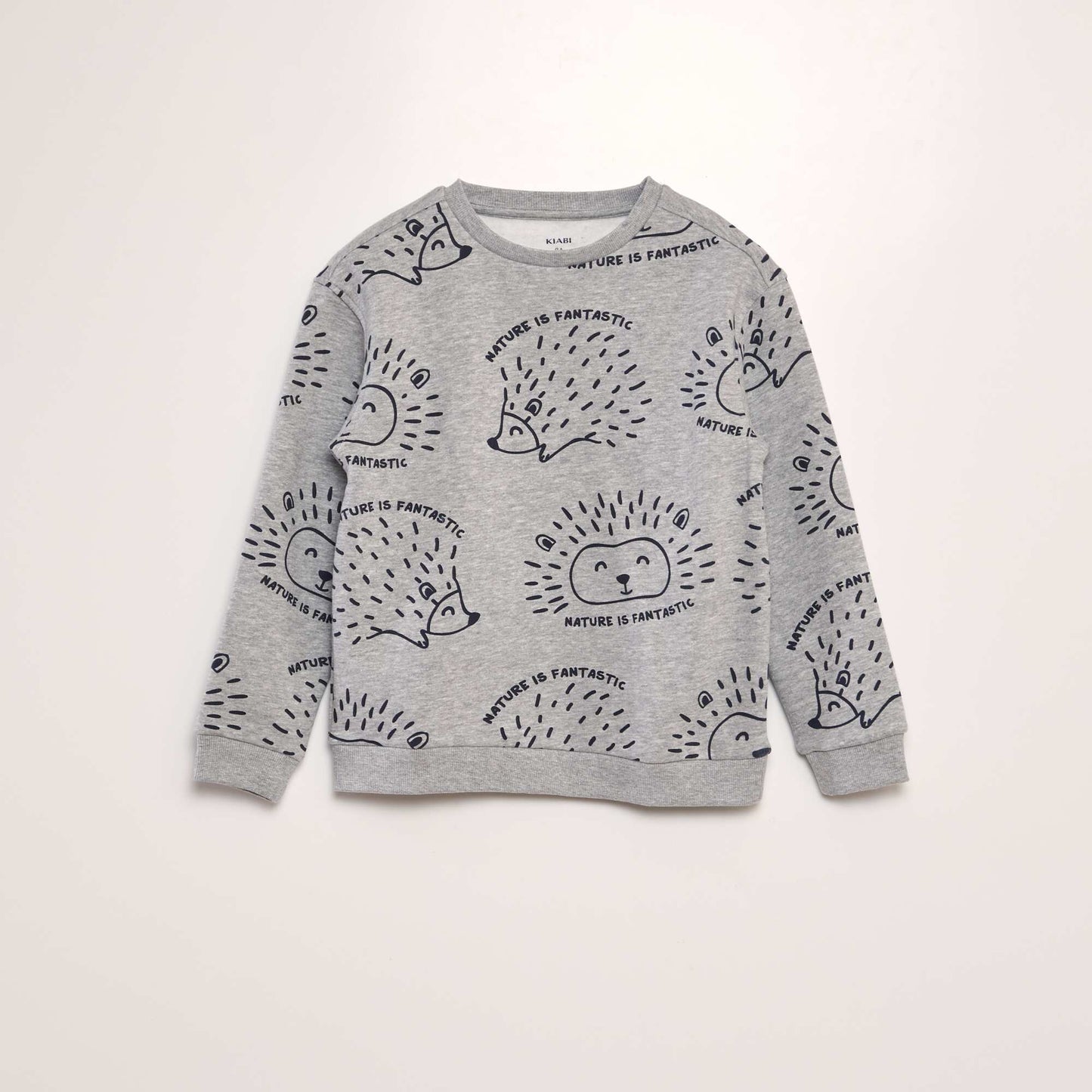 Sweat large en molleton imprimé GRIS