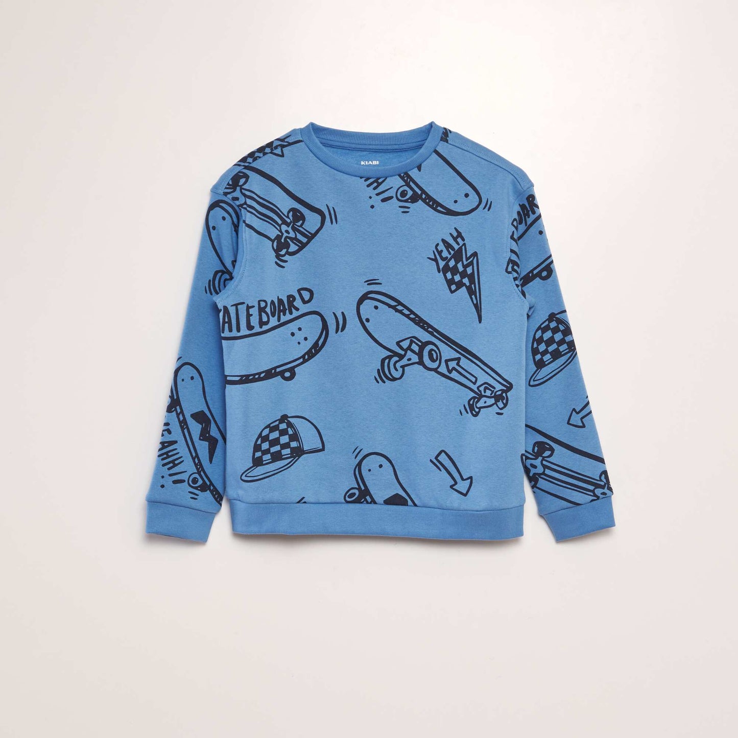 Sweat large en molleton imprimé BLEU