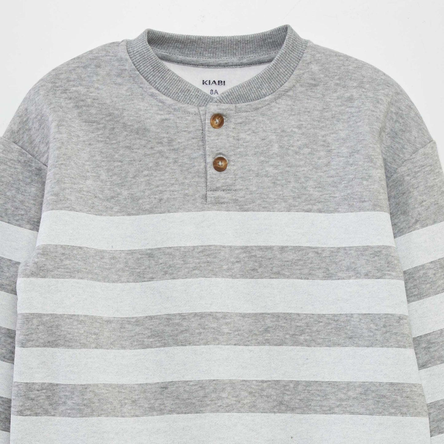 Sweat en molleton col tunisien GRIS